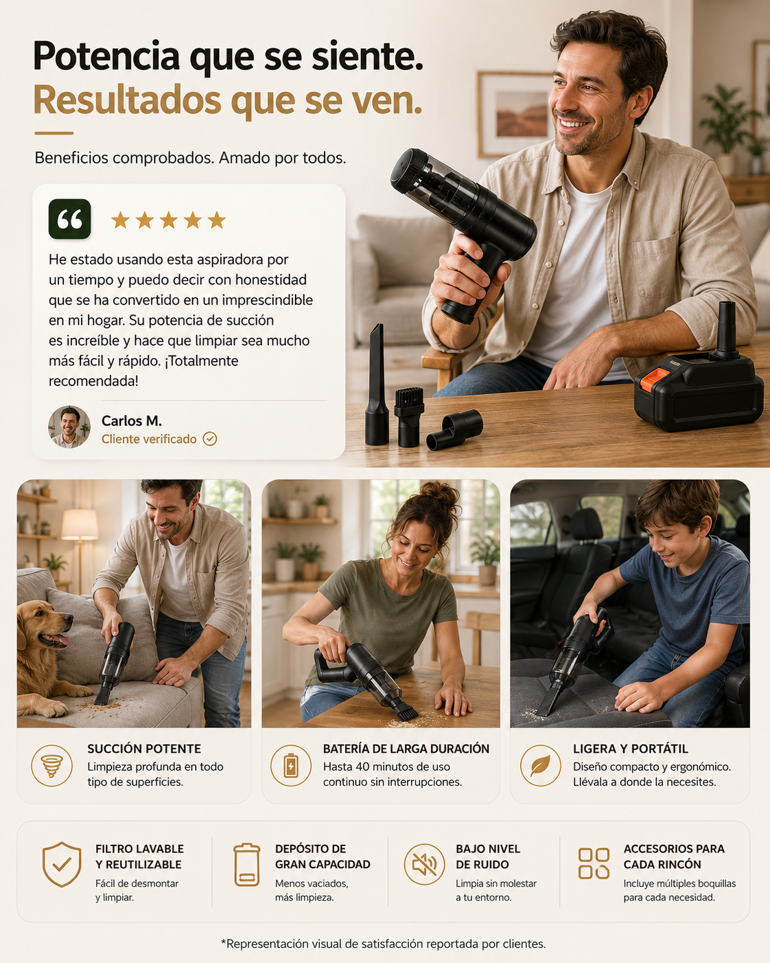 CleanCar Pro — Potencia Inalámbrica