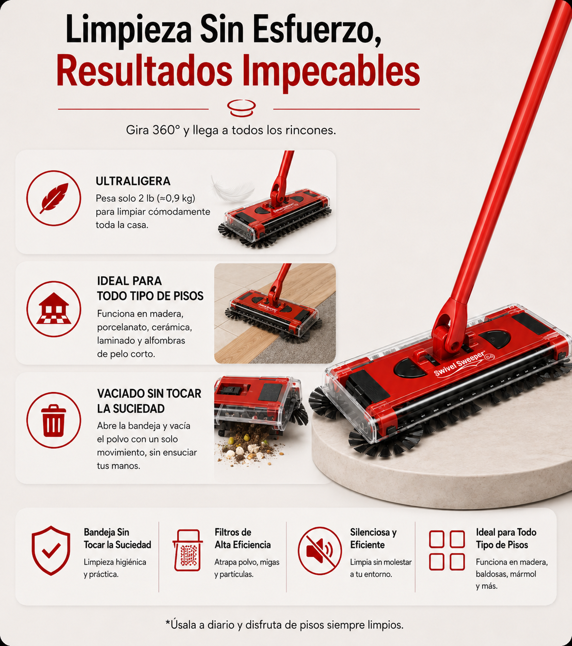 X - Swivel Sweeper - BARREDORA ELECTRICA