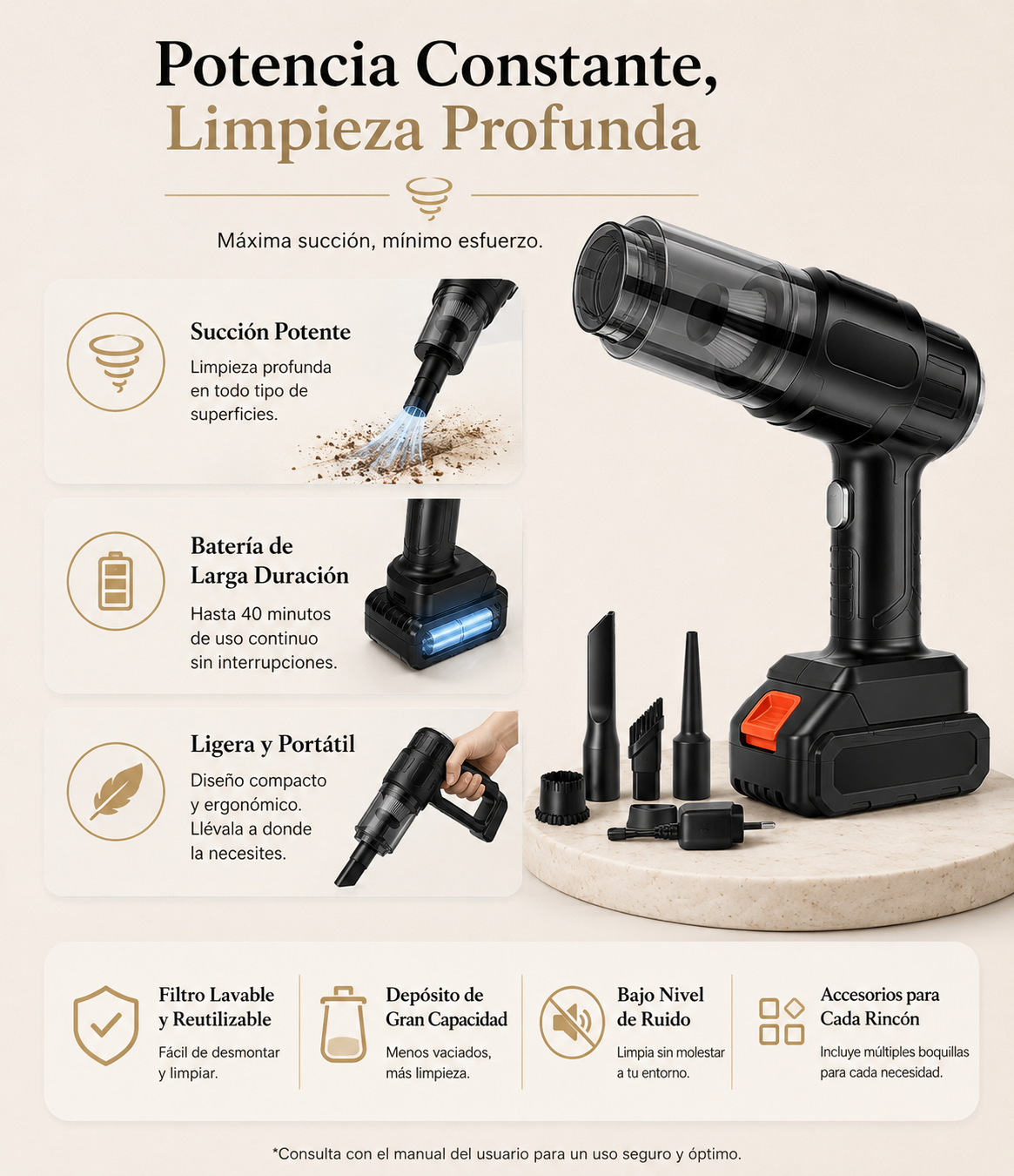 CleanCar Pro — Potencia Inalámbrica